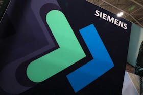 The logo of German multinational conglomerate corporation Siemens AG is displayed at the Collision conference in Toronto, Ontario, Canada June 23, 2022.