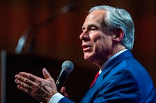 Texas Governor Greg Abbott speaks to attendees during the New York Republican State Committee Annual Gala in New York, U.S., April 4, 2024. 