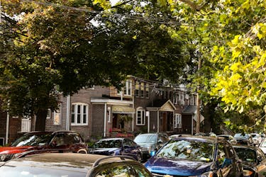 A row of residential houses stands in Queens' neighborhood of Ridgewood, New York, U.S., September 16, 2022. 