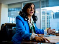  President of the Treasury Board, Anita Anand, in her office in Ottawa, on Thursday, Feb. 29, 2024.