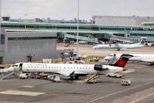 Air Canada planes are parked at Toronto Pearson International Airport in Mississauga, Ontario, Canada April 25, 2023. 