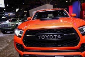 A Toyota Tacoma is seen during the New York International Auto Show, in Manhattan, New York City, U.S., April 5, 2023.