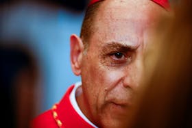 Cardinal S.E. Mons. Victor Manuel Fernandez looks on after being elevated to the rank of cardinal at the Vatican, September 30, 2023.