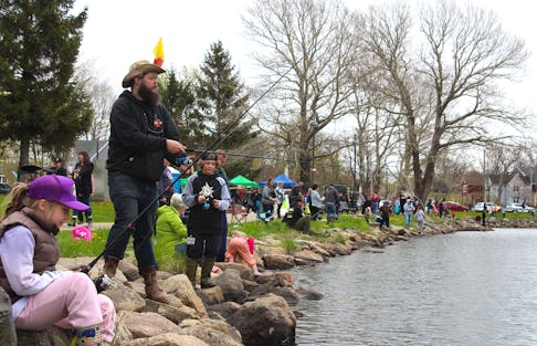 A fishing derby held by the Cape Breton Island Wildlife Association at Wentworth Park in Sydney on Saturday attracted more than 100 people by mid-day. The event saw anglers young and old toss lines into the water in hopes of catching a fish or two. LUKE DYMENT/CAPE BRETON POST