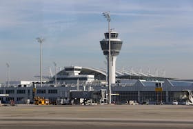 A general view of the Munich International Airport a day before VERDI union called airport workers at Frankfurt, Munich, Stuttgart, Hamburg, Dortmund, Hanover and Bremen airports to go on a 24-hour strike on Friday, in Germany, February 16, 2023.