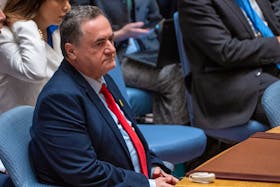 Israel Katz, Foreign Minister to the United Nations attends a meeting of the United Nations Security Council on the conflict between Israel and Hamas, at U.N. headquarters in New York, U.S., March 11, 2024.