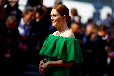 Julianne Moore poses on the red carpet during arrivals for the screening of the film "Horizon: An American Saga - Chapter 1" Out of competition at the 77th Cannes Film Festival in Cannes, France, May 19, 2024.