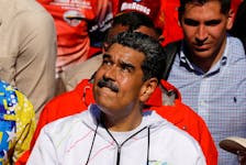 Venezuela's President Nicolas Maduro participates in a rally during May Day celebrations in Caracas, Venezuela May 1, 2024.