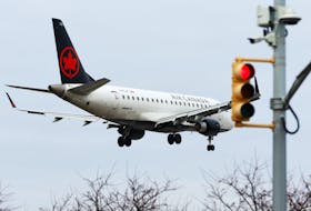 An Air Canada jet comes in for a landing at Laguardia Airport in New York City, New York, U.S., January 11, 2023.