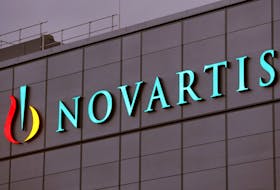 Swiss drugmaker Novartis' logo is seen at the company's plant in the northern Swiss town of Stein, Switzerland October 23, 2017.  