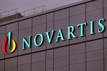 Swiss drugmaker Novartis' logo is seen at the company's plant in the northern Swiss town of Stein, Switzerland October 23, 2017.  