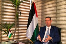 Palestinian Ambassador to Egypt Diab al-Louh speaks during an interview with Reuters at the Palestine embassy in Cairo, Egypt April 30, 2024.