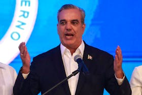 President of the Dominican Republic and presidential candidate of the Modern Revolutionary Party Luis Abinader speaks after the preliminary results of the presidential election, in Santo Domingo, Dominican Republic May 19, 2024.