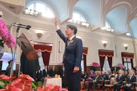 Taiwan's new President Lai Ching-te takes his oath during the inauguration ceremony at the Presidential Office Building in Taipei, Taiwan in this handout image released May 20, 2024. Taiwan Presidential Office/Handout via REUTERS