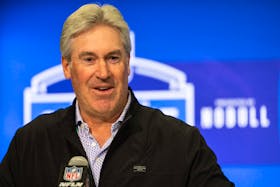 Feb 27, 2024; Indianapolis, IN, USA; Jacksonville Jaguars head coach Doug Pederson talks to the media at the 2024 NFL Combine at Indiana Convention Center. Mandatory Credit: Trevor Ruszkowski-USA TODAY Sports