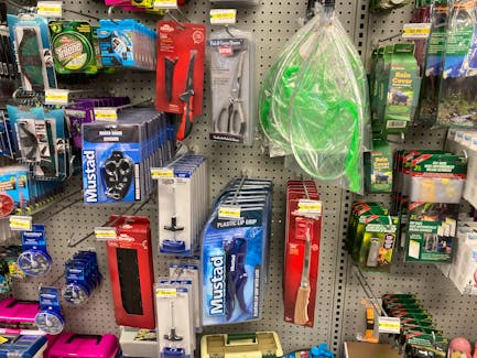 A selection of fishing knives at a Dartmouth Dollarama store are a popular attraction for teenagers.