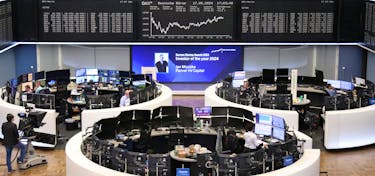 The German share price index DAX graph is pictured at the stock exchange in Frankfurt, Germany, May 17, 2024.