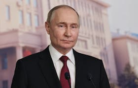 Russian President Vladimir Putin attends a press conference in Harbin, China, May 17, 2024. Sputnik/Mikhail Metzel/Pool via
