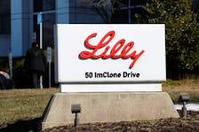 A sign is pictured outside an Eli Lilly and Company pharmaceutical manufacturing plant at 50 ImClone Drive in Branchburg, New Jersey, March 5, 2021.REUTERS/Mike Segar