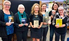 Terry Murray, from left, Clare Cameron, Cora-Lee Eisses, Lindsay Gourd, Patti Stephenson and Bernice Grant are some of the members of the Baddeck Banned Book Club. Since the fall of 2022, the group has been reading and discussing books that have been challenged or banned from public libraries and classrooms. CONTRIBUTED