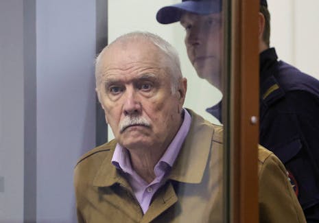Russian physicist Anatoly Maslov, who was arrested in 2022 and accused of state treason, attends a court hearing in Saint Petersburg, Russia, May 21, 2024.