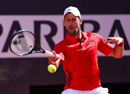 Tennis - Italian Open - Foro Italico, Rome, Italy - May 12, 2024 Serbia's Novak Djokovic in action during his round of 32 match against Chile's Alejandro Tabilo