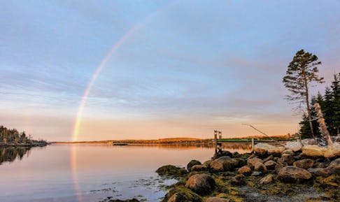 Peter Oickle caught this rainbow over Spry Bay, N.S., just after 6 a.m. near the end of April. -Contributed