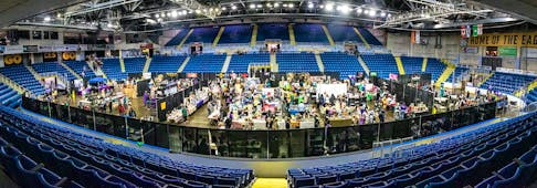People stroll the floor of Centre 200 at last year’s CaperCon. The annual celebration of all things nerdy returns this weekend with hundreds of sci-fi, anime, fantasy, comic books and video game fans expected to attend the three-day event. Contributed