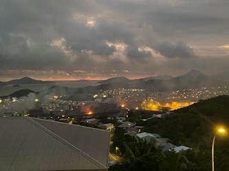 A fire breaks out next to Dumbea Mall in Koutio, Dumbea, New Caledonia, May 15, 2024 in this picture obtained from social media. Olivia Iloa/via