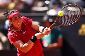 Tennis - Italian Open - Foro Italico, Rome, Italy - May 10, 2024 Tunisia's Ons Jabeur in action during her round of 64 match against Sofia Kenin of the U.S.