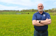 Scott Mabee, vice-president of competitions with Soccer Cape Breton, stands near ATV track marks on the grounds of the Westmount Family Park soccer field. "On the whole, we’re hurting for quality grass fields in the municipality," he says. IAN NATHANSON/CAPE BRETON POST