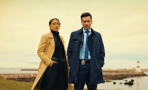 Josephine Jobert and Allan Hawco star in "Saint-Pierre," a police drama set in the French island off the Newfoundland coast, set to premiere on CBC TV early in 2025. — Derm Carberry/Contributed