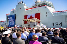 HMCS Frederick Rolette, the Royal Canadian Navy's fifth Arctic and offshore patrol ship, was officially named at a ceremony Saturday morning at Irving's Halifax Shipyard.