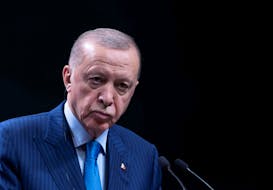 Turkey's President Tayyip Erdogan speaks during a press conference at the Presidential Palace in Ankara, Turkey, May 13, 2024.