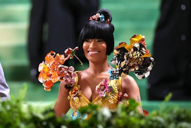 Nicki Minaj poses at the Met Gala, an annual fundraising gala held for the benefit of the Metropolitan Museum of Art's Costume Institute with this year's theme 'Sleeping Beauties: Reawakening Fashion' in New York City, New York, U.S., May 6, 2024.