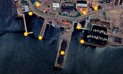 Holman's Wharf is indicated with the number 2 on this image on the Port Summerside website.