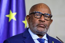Comorian President Azali Assoumani attends a press conference during the "Compact with Africa" investment summit in Berlin, Germany, November 20, 2023. 