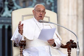 Pope Francis attends the weekly general audience, in Saint Peter Square at the Vatican, May 22, 2024.