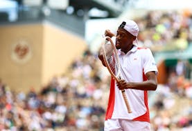 Tennis - French Open - Roland Garros, Paris, France - May 27, 2024 Christopher Eubanks of the U.S. during his first round match against Italy's Jannik Sinner