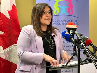 Education Minister Krista Lynn Howell announces medical benefits for early childhood educators on Tuesday in St. John's. -Juanita Mercer/The Telegram