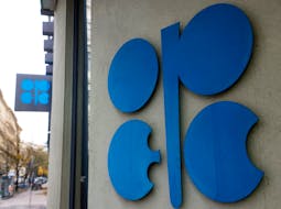 A view of the logo of the Organization of the Petroleum Exporting Countries (OPEC) outside its headquarters in Vienna, Austria, November 30, 2023.