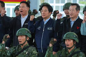Taiwan's President Lai Ching-te visits soldiers and air force personnel in Hualien, Taiwan May 28, 2024.