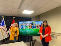 Education Minister Krista Lynn Howell and Jennifer Quilty of Apples to Zebras Daycare announced the launch of the provincial government’s Early Learning Gateway, an online platform to help improve access to early learning and childcare in Newfoundland. Jenna Head • The Telegram