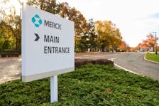 Signage is seen at the Merck & Co. headquarters in Kenilworth, New Jersey, U.S., November 13, 2021.