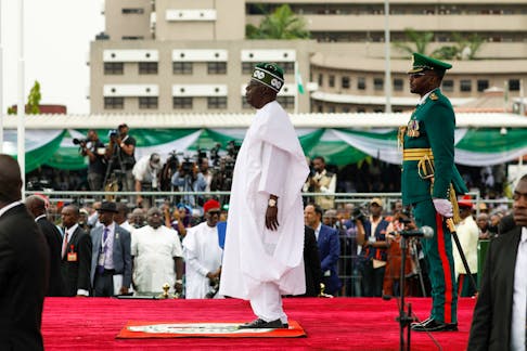 Nigeria's President Bola Tinubu looks on after his swearing-in ceremony in Abuja, Nigeria May 29, 2023.