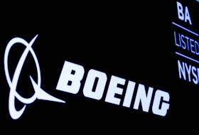 The Boeing logo is displayed on a screen, at the New York Stock Exchange (NYSE) in New York, U.S., August 7, 2019.