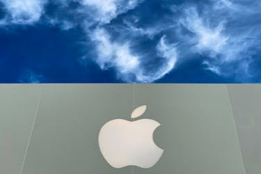 The Apple logo is shown atop an Apple store at a shopping mall in La Jolla, California, U.S., December 17, 2019, 2019.