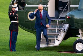 U.S. President Joe Biden steps off Marine One on the South Lawn of the White House, in Washington, U.S., May 2, 2024.