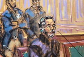 Guo Wengui, an exiled Chinese businessman with ties to former Donald Trump adviser Steve Bannon, sits as he appears on charges of leading a complex conspiracy to defraud Guo's online followers out of more than $1 billion at a courthouse in New York, U.S., March 15, 2023 in this courtroom sketch. 