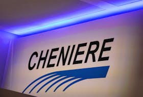 The logo of Houston-based liquefied natural gas company Cheniere seen during the LNG 2023 energy trade show in Vancouver, British Columbia, Canada, July 12, 2023.